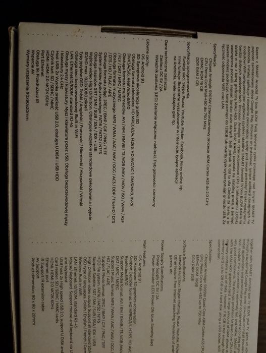 Odtwarzacz multimedialny Smart TV Android box