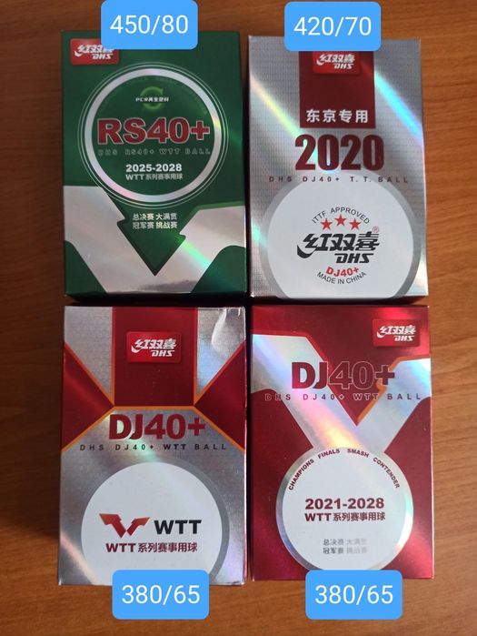 Турнірні м'ячі DHS RS40+ WTT 2025 мячи, настільний теніс, шарики, ДХС