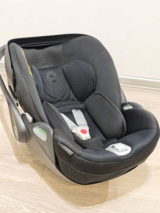 Cybex Cloud T+, czarny, Rozkładany Fotelik samochodowy 0-13 kg nosidło