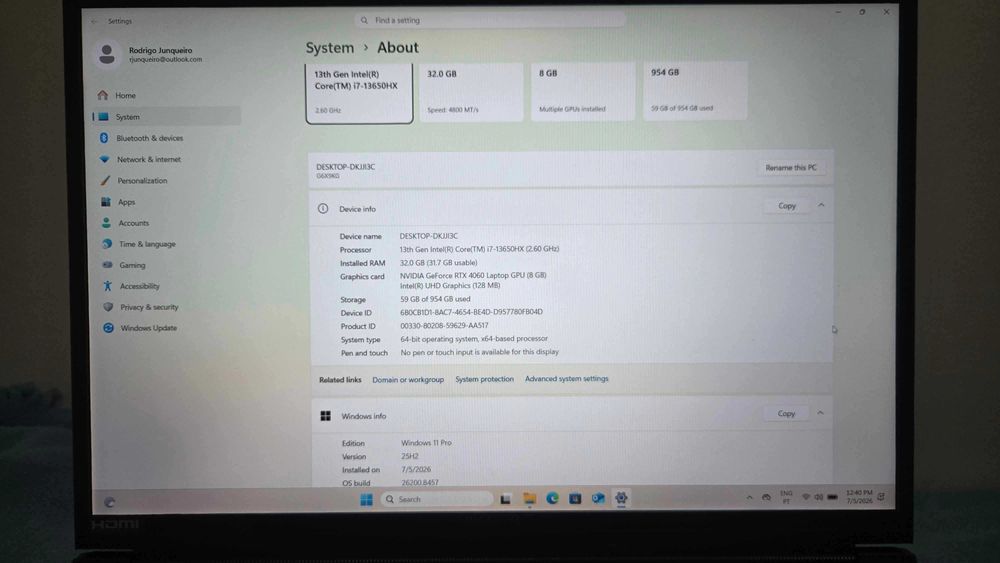 Portatil Gaming Gigabyte G6X