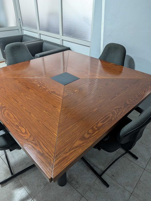 Mesa Reuniões LEVIRA 160cm + 4 Cadeiras | Conjunto Completo