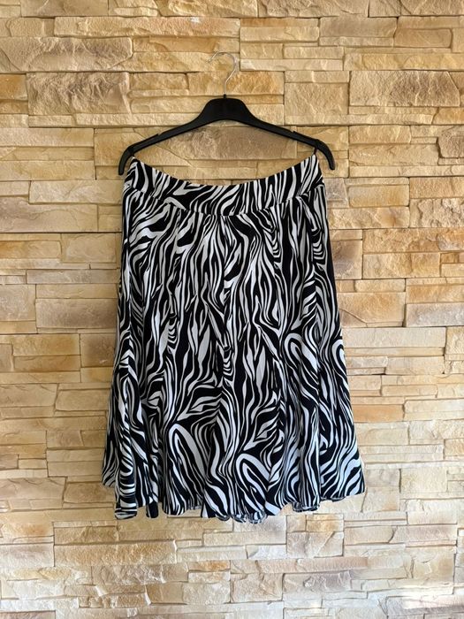 Spódnica MIDI w czarno-białe wzorki 42 XL