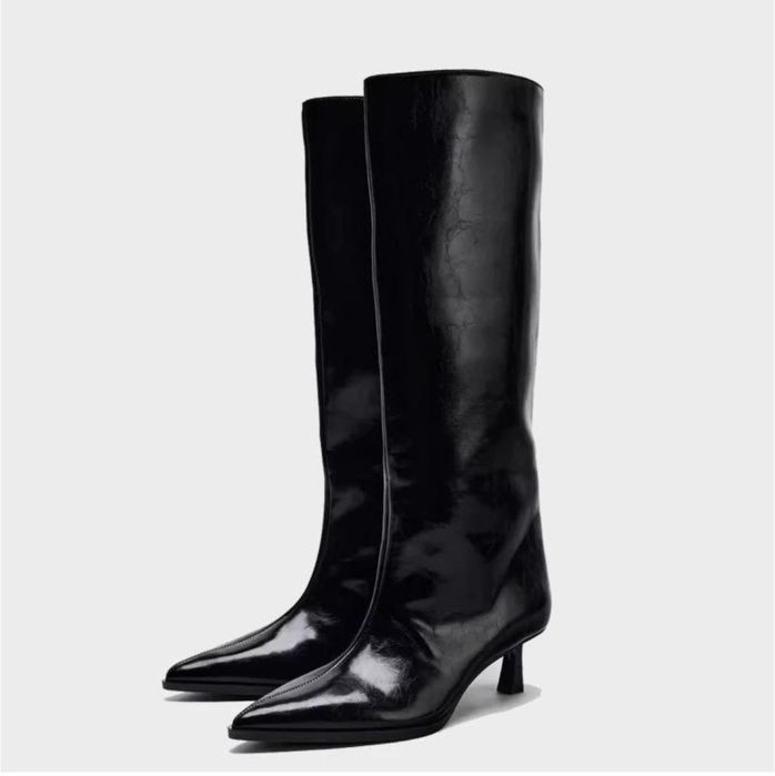 чоботи zara kitten heels