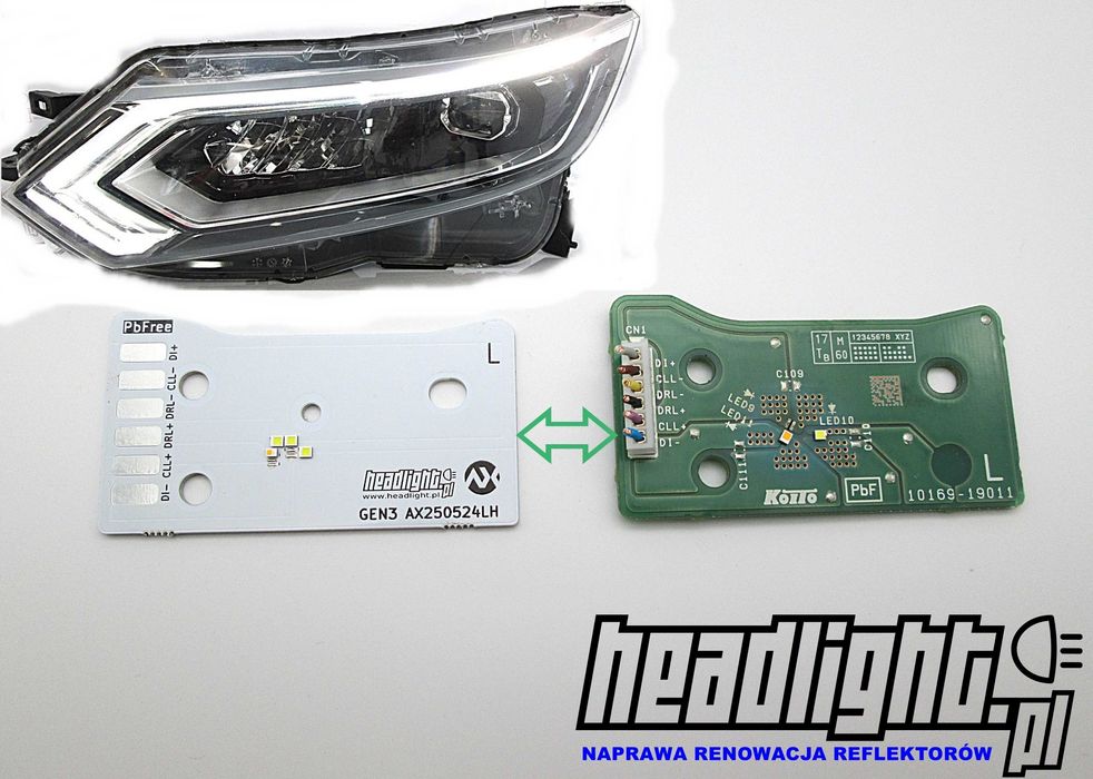 Nissan Qashqai J11 II Naprawa LED DRL Full Led światła dzienne