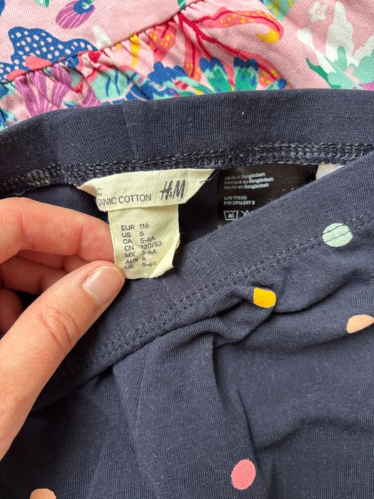 Комплект літній для дівчинки H&M плаття та лосінки розмір 116
