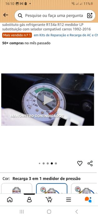 Recarga AC auto 3 em 1, incluindo medidor de pressão (compatível com carros de 1992-2016)