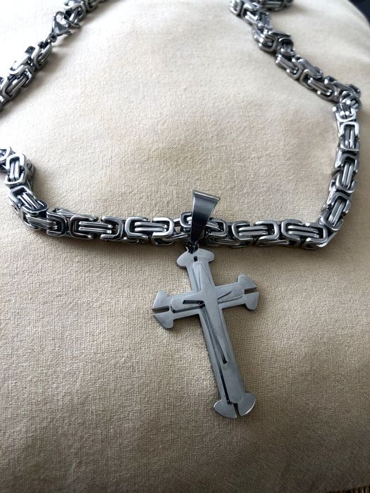 Чоловічий ланцюжок з хрестиком Steel Rage хірургічна сталь