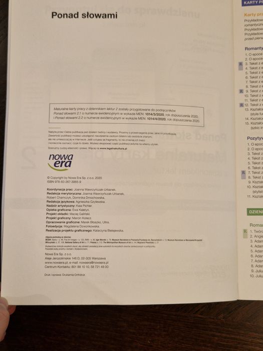 Maturalne Karty Pracy 2 Język Polski Nowa Era klasa liceum technikum