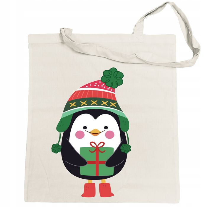 torba na zakupy nadruk pingwin