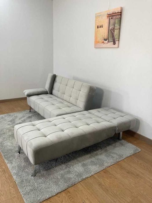 oferta sofa cama cinza novo envios