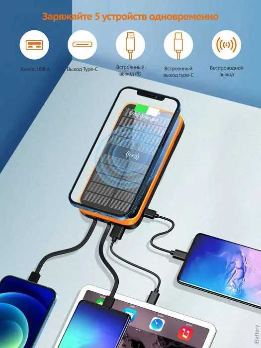 Портативний павербанк для IPhone та Android Power Bank K6 Pro 43800mAh