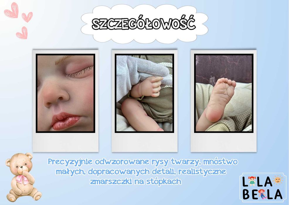 PROMOCJA ! Lalka TYP REBORN Dziewczynka Wodoodporna Zamknięte Oczy