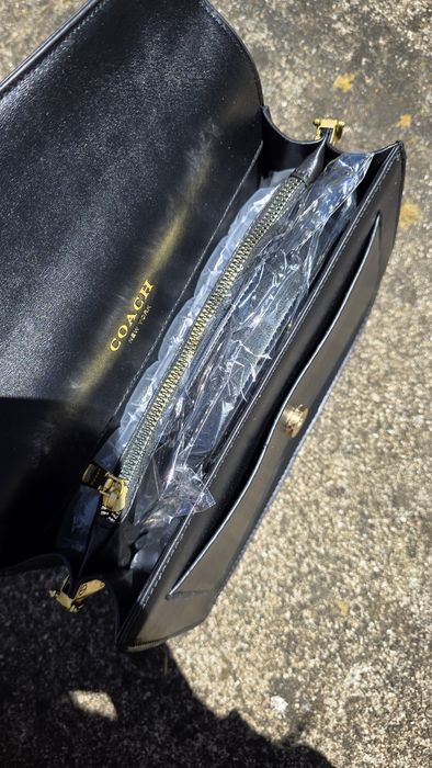 Mala coach em couro preto