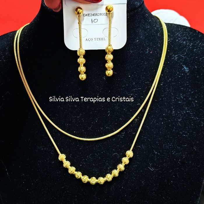 Conjunto colar e brincos