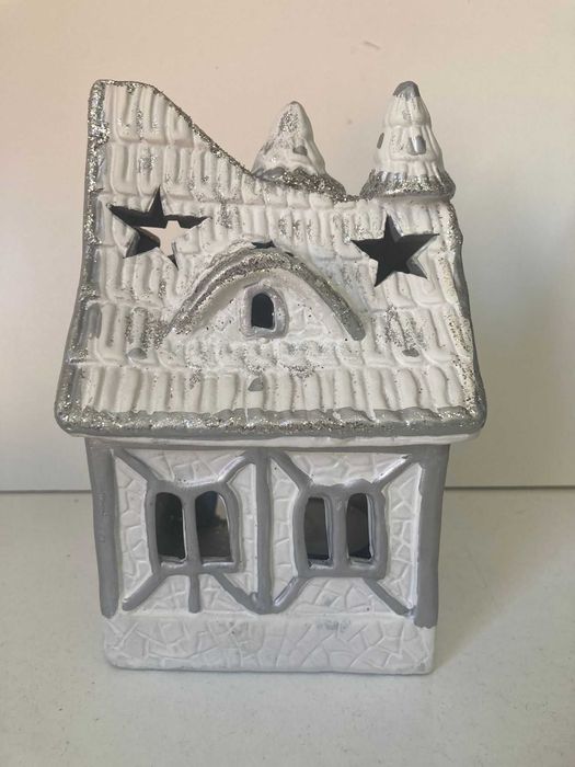 Lanterna / Porta-Velas / Candeeiro de Natal para Velas (Forma de Casa)