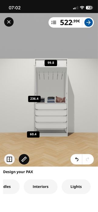 Roupeiro PAX IKEA 236x100x58