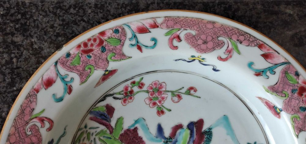 Prato Porcelana China Companhia das Índias reinado Yongzhen Séc.XVIII