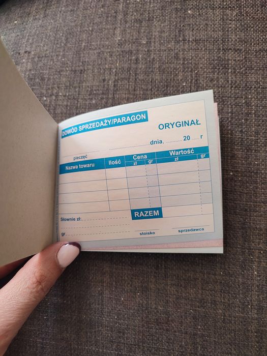 Paragon bloczek - 80kartek