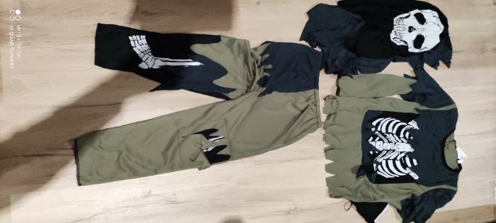 fato mascara esqueleto Halloween