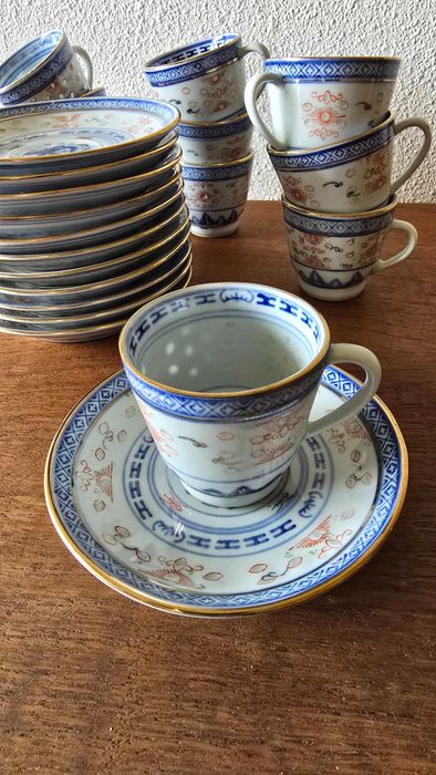 Serviço de café de 12 peças, porcelana chinesa