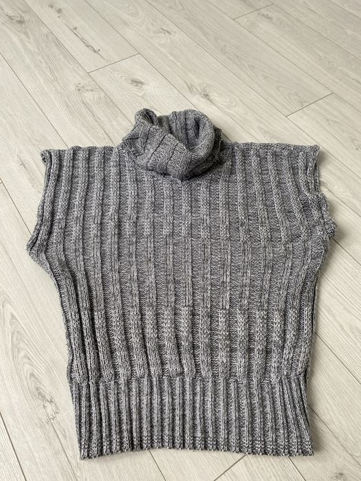 Sweter golf damski szary