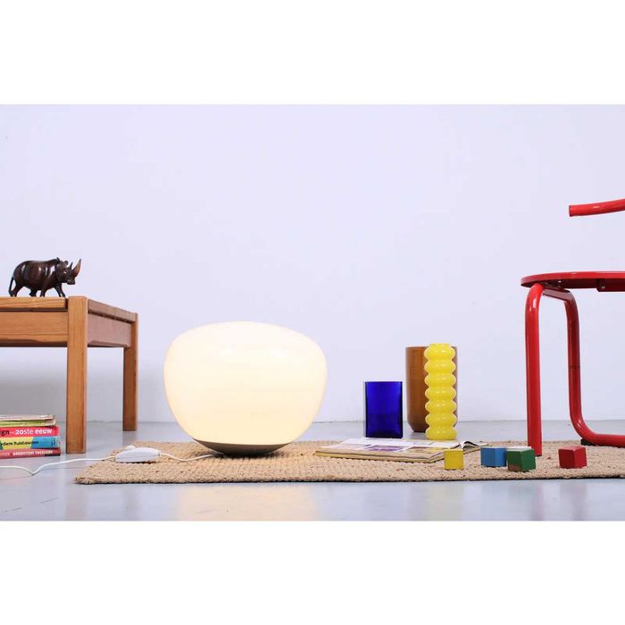 Candeeiro Vintage de Chão Acrilico Branco e Metal Anos 90 Ikea Jonisk