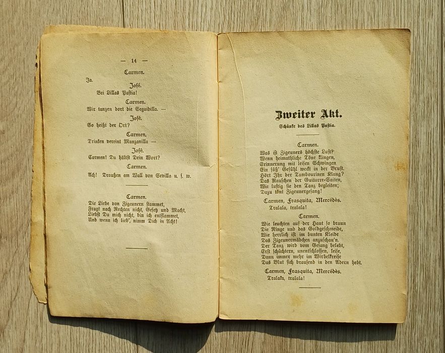 Carmen IX w. stara książka opera arie i pieśni Bizet Hopp Furstner