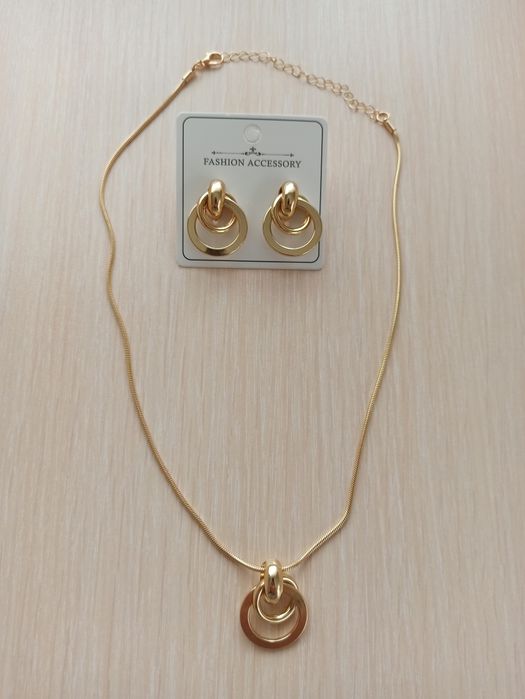 Набір (сережки, підвіска та ланцюжок) з медичного золота