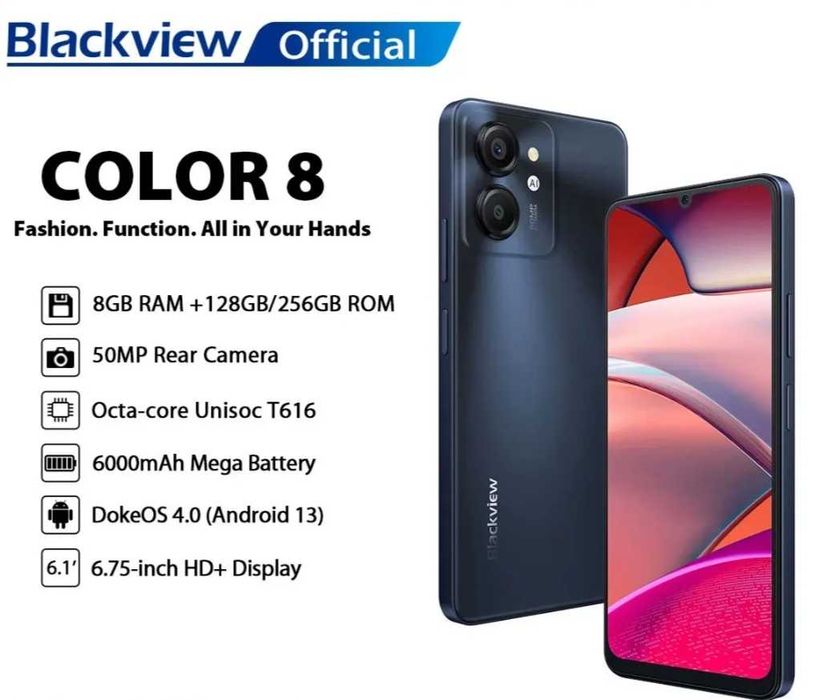 Blackview Color 8 8GB/128GB 90Гц 50Мп 6000мАч