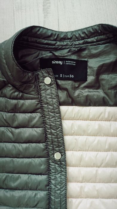 Kurtka damska ramoneska Sinsay jesienna,S/36, pikowana/zielona