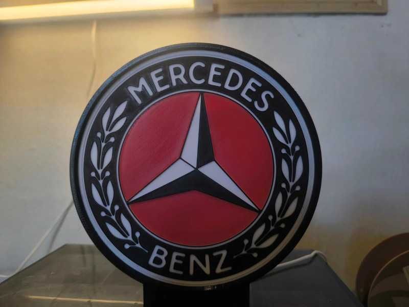 Lightbox luminaria decorativa Mercedes-Benz Vintage logo