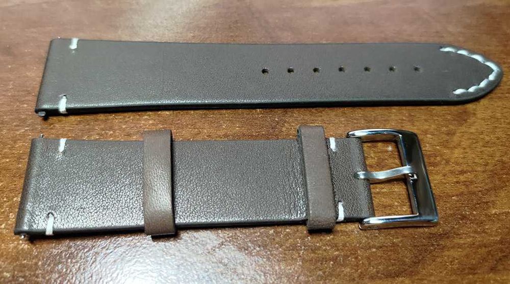 Pasek skórzany ciemny brąz 22mm