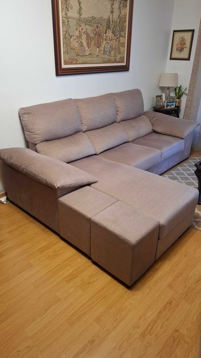 Sofá chaise longue  Bege