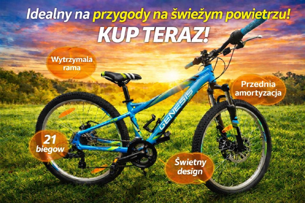 Rower górski 26 cali z amortyzacją i hamulcami tarczowymi