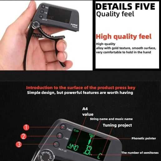 MeIDEAL Capo (transpositor) com afinador