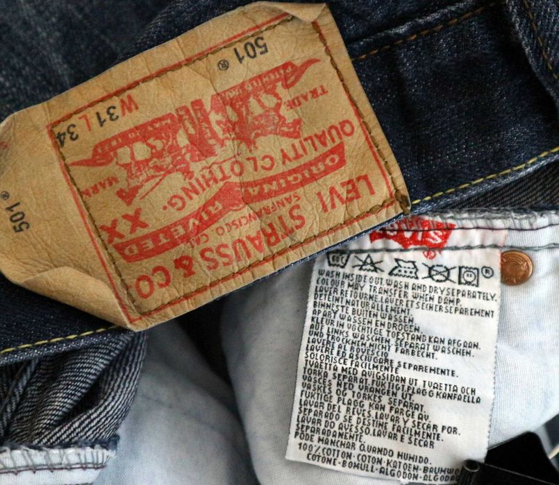 Levis 501 spodnie jeansy W31 L34 pas 2 x 39 cm