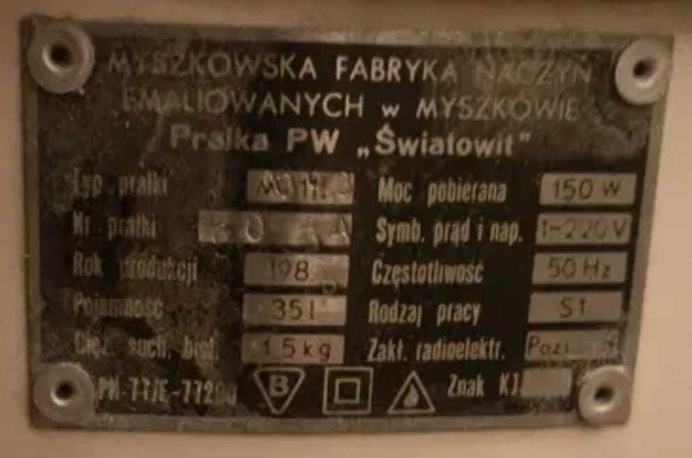Pralka wirnikowa FRANIA Światowit PRL