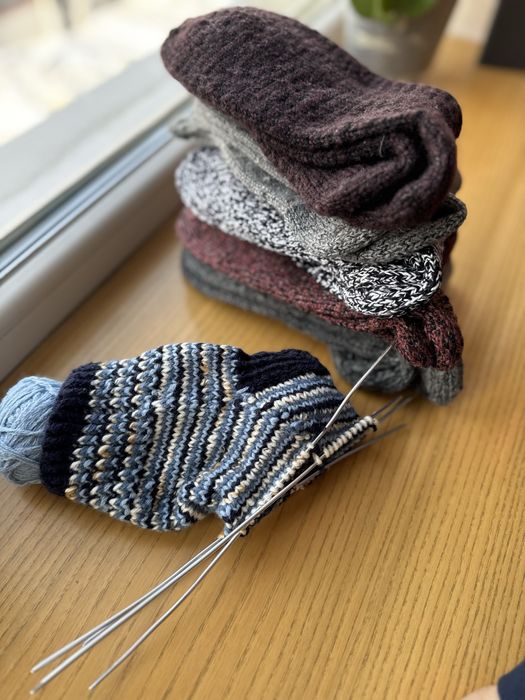 Вʼязані чоловічі шкарпетки. Великий розмір, 45-47.