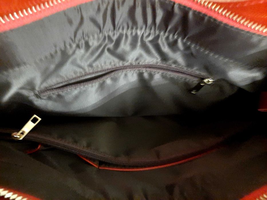 Супер Сумка красная натуральная 
 большая лаковая Италия дешево