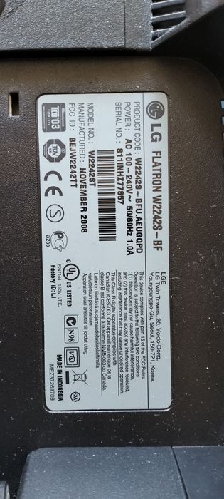 Monitor LG flatron w 2242 s