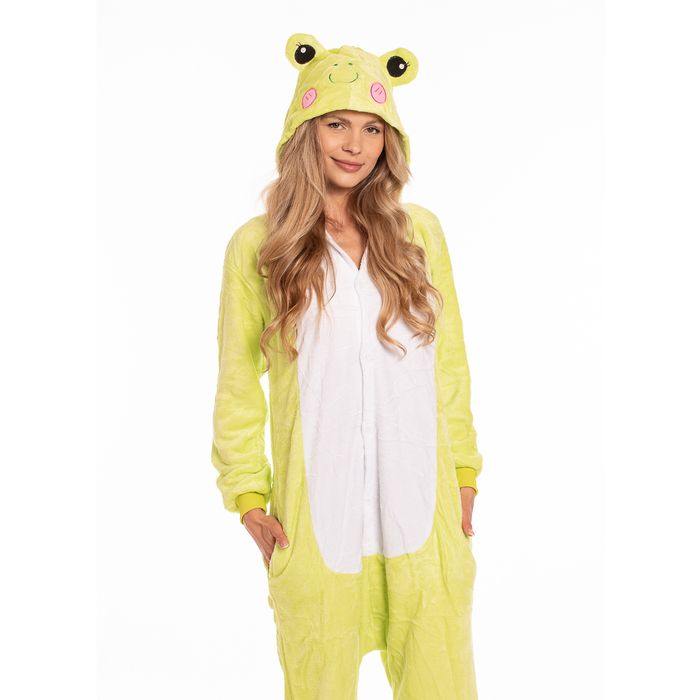 Piżama Damska Kigurumi Onesie Kostium Żaba Zielona 145-155 cm S