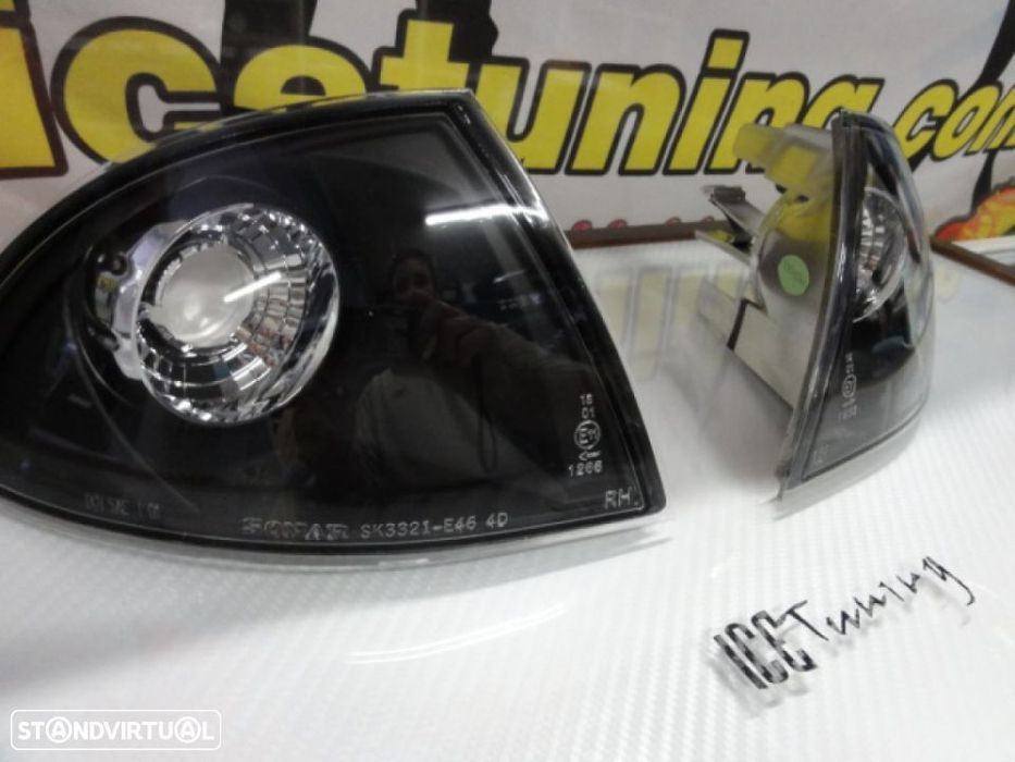 Pisca frontal BMW E46 limo / touring 4p 98-01 Fundo Preto c/2 anos de garantia
