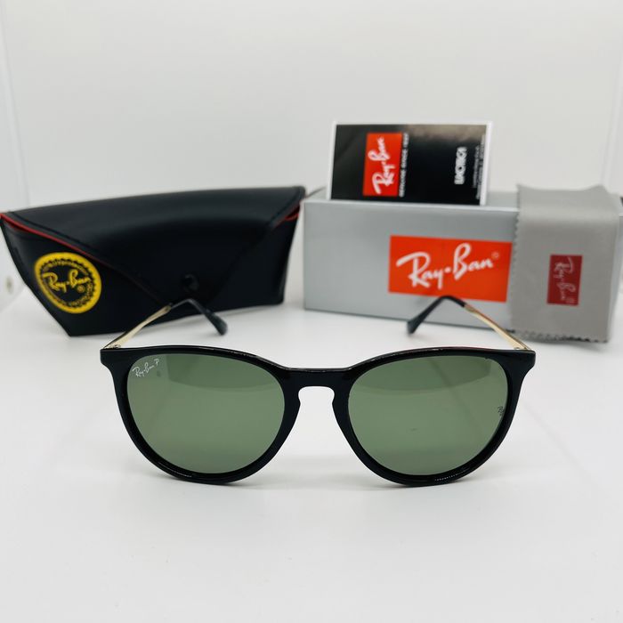 Поляризационные очки Ray Ban Erika 4171 Glossy Black-Gold|Green