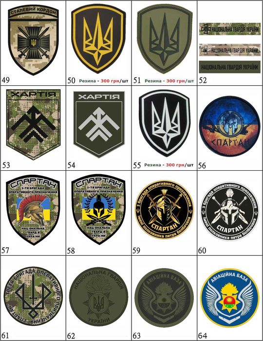 Добірка шевронів Національна гвардія України НГУ Шеврони на замовлення