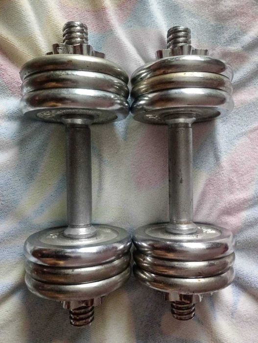 Гантели хромированные, 18 кг