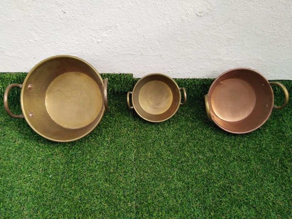 3 Tachos em Cobre e Latão