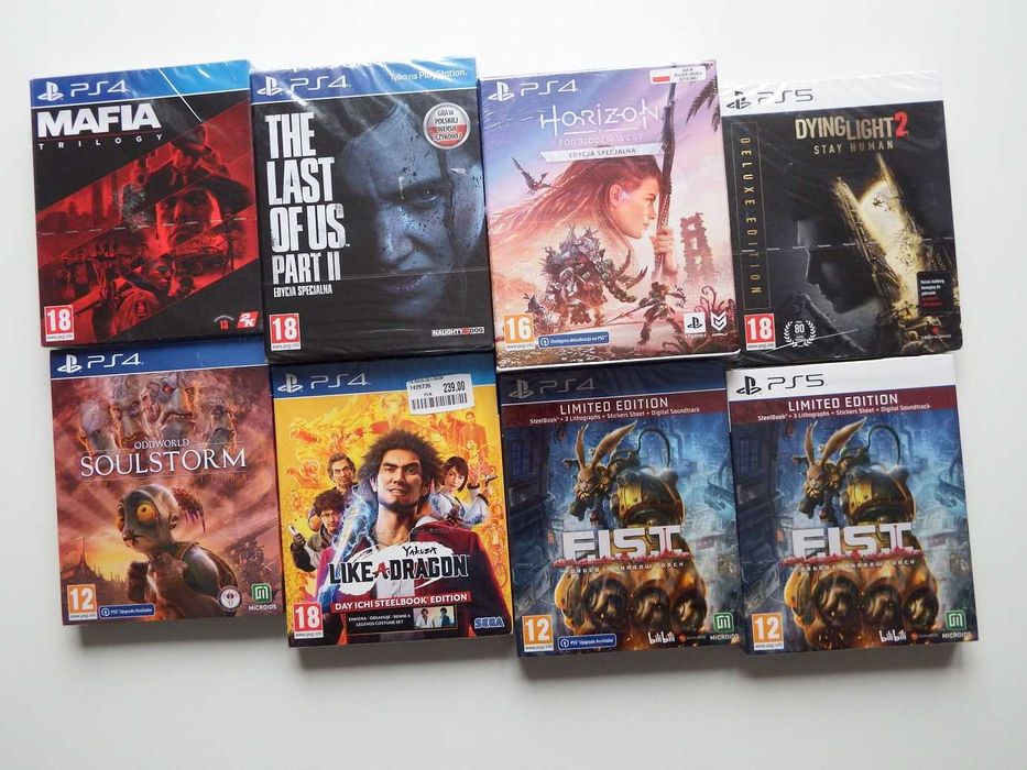 WYDANIA BIG BOX PS4 PS5 sprawdź nowe folia Horizon Yakuza F.I.S.T