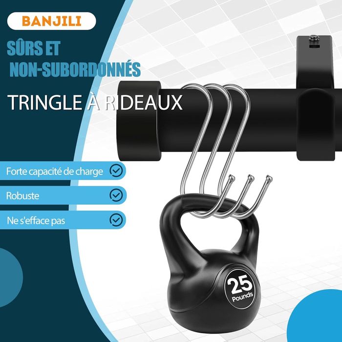 Karnisz regulowany 76-223cm 25mm gruby stal nierdzewna