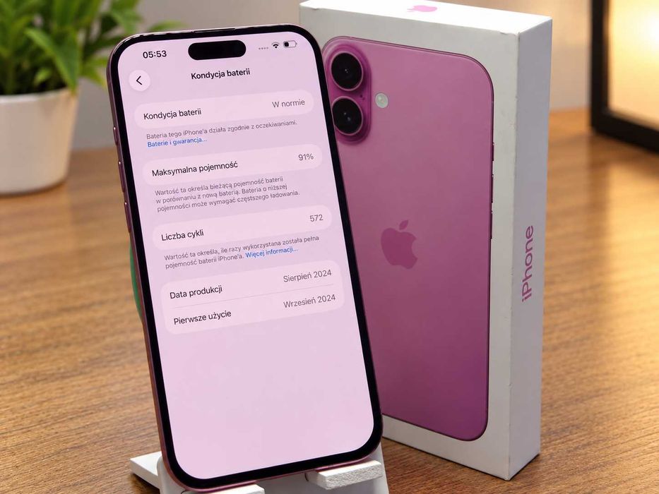 Apple iPhone 16+ PLUS | 128 GB | Jak Nowy | Różowy | SPRAWNY 100 %