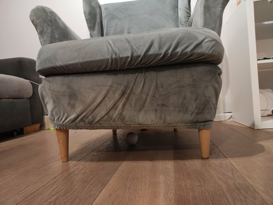 Fotel uszak Ikea Strandmon - szary.